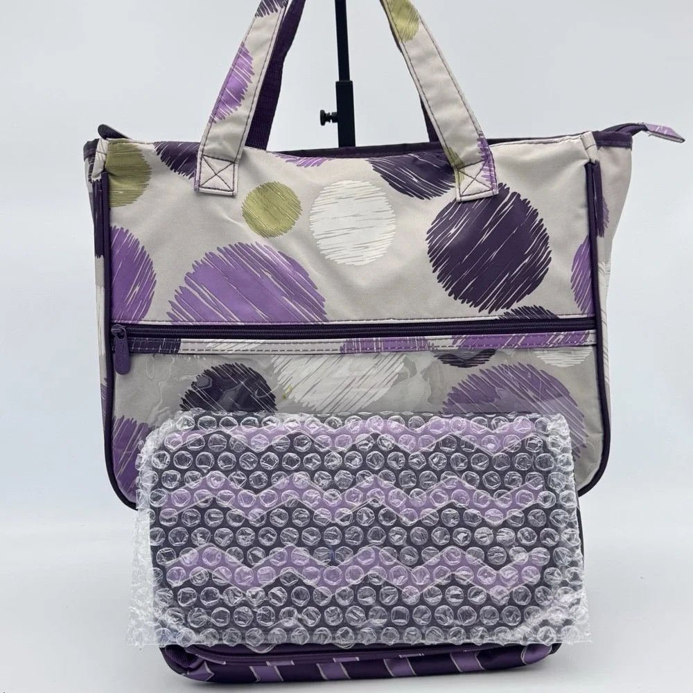 NEW Thirty-One True Beauty Bag Purple Plum Hostess Exclusive 2pcs Makeup Travel